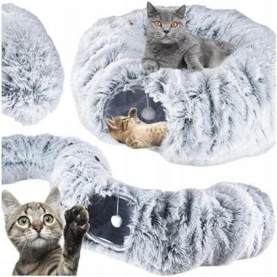 Pelíškový Tunel Pro Kočky Donut S Polštářem Vysoká Kvalita Materiálů