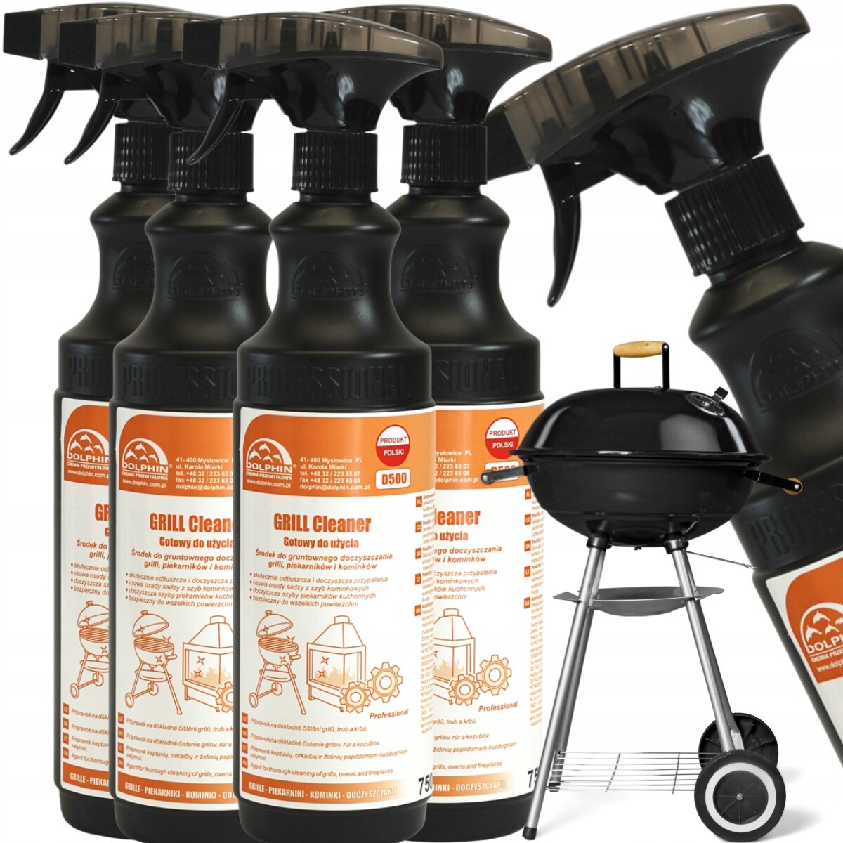 Dolphin Grill Cleaner na čištění grilů a udíren krbů 750 ml x 4 ks