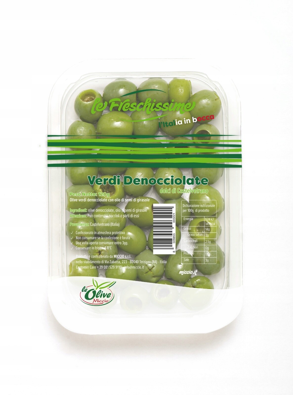 Miccio Zelené olivy Olive Verdi Denocciolate 120 g