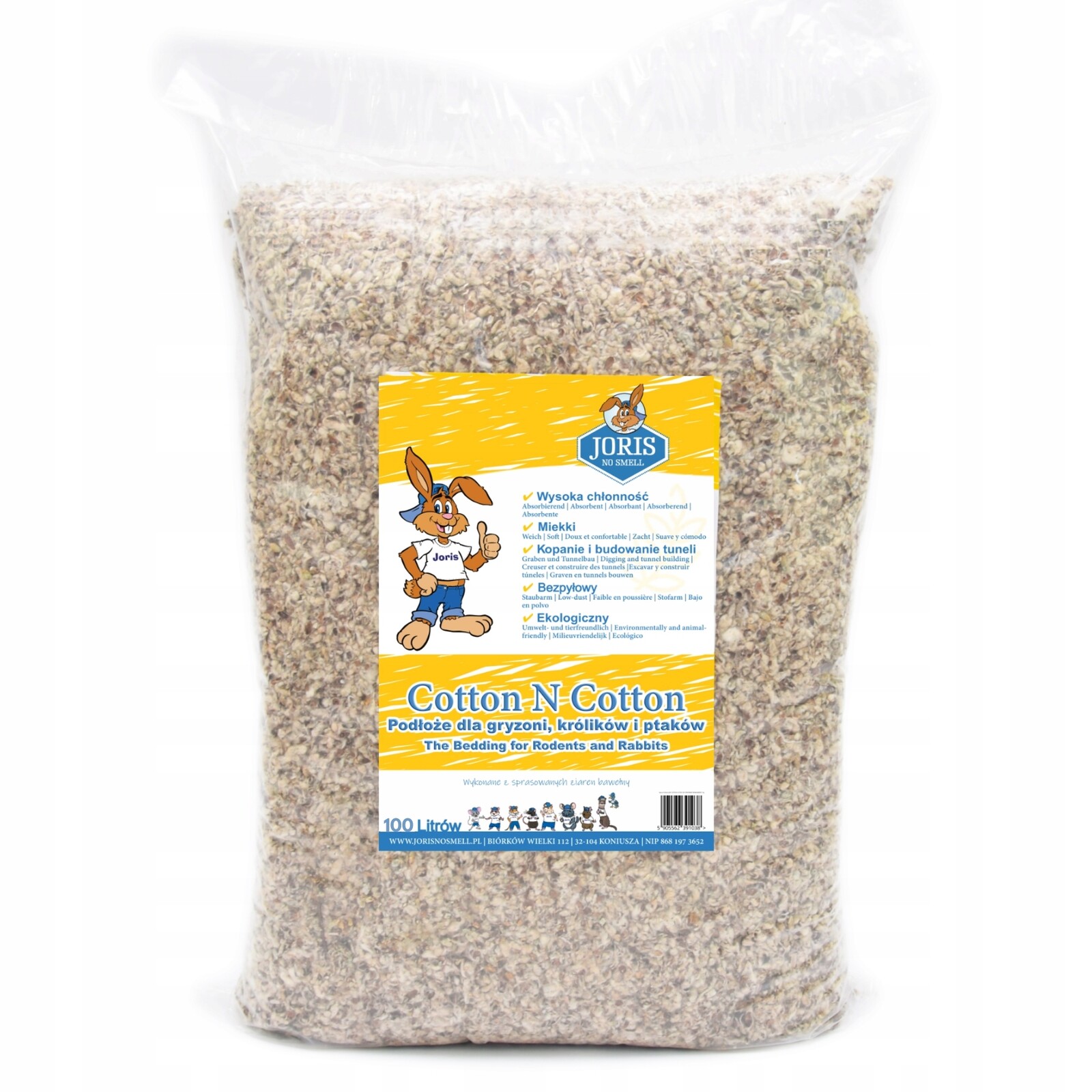 Cotton N Cotton 100L – podklad bavlna, podestýlka pro králíka – velký vak