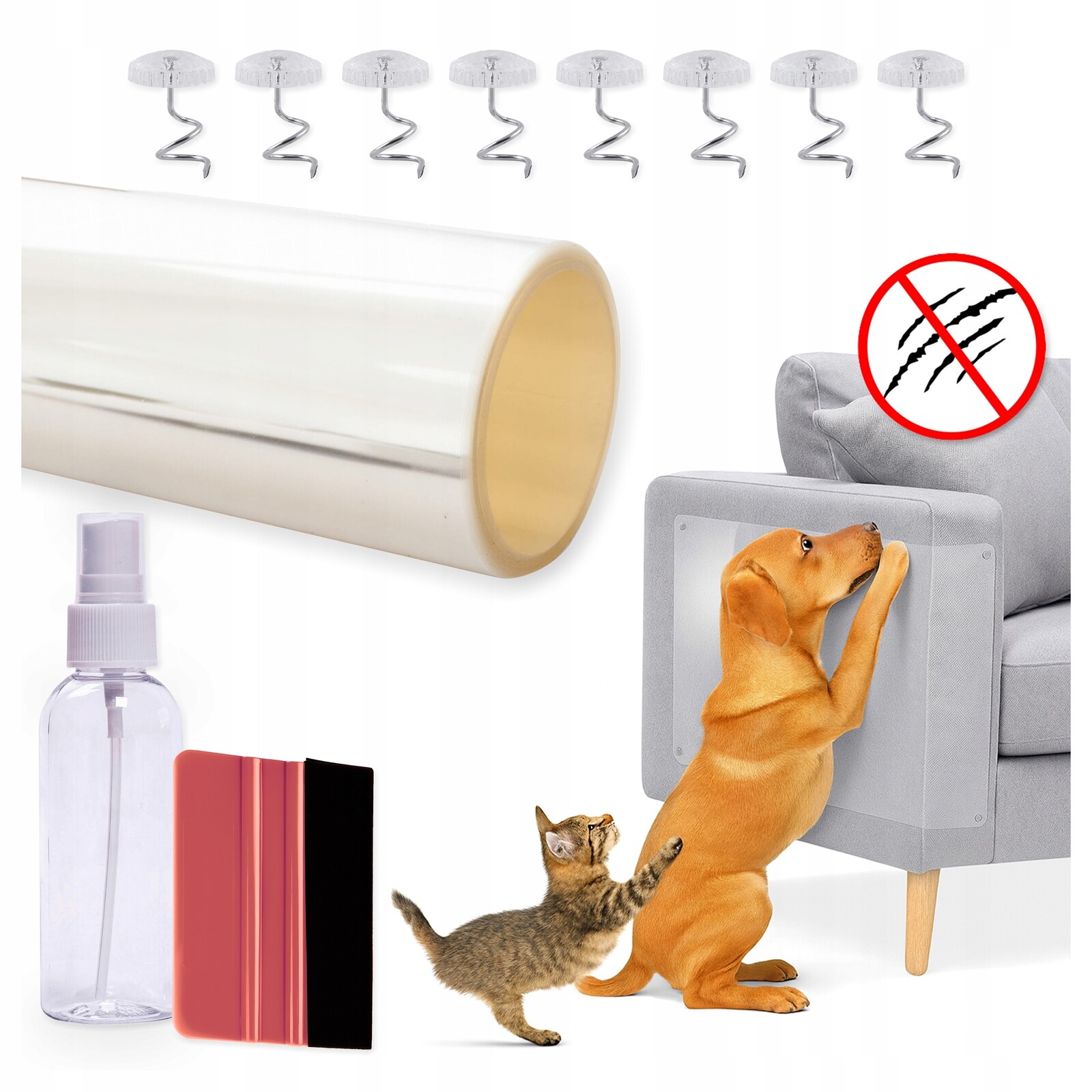 Fólie Škrabadlo 100x152 cm proti poškrábání dveří Nábytek Pes Kočka Tlustá