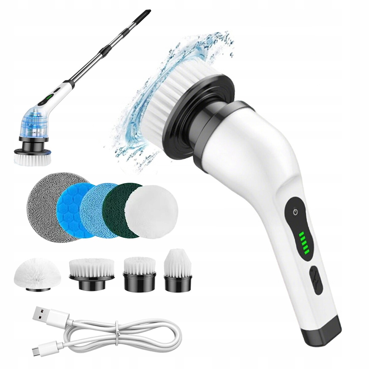 Elektrický Kartáč 9V1 – Rotační Čistič Dlaždic, Vany A Kuchyně