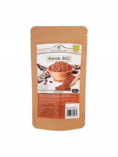 5x Karob nepražený Bio 200 g Pięć Przemian