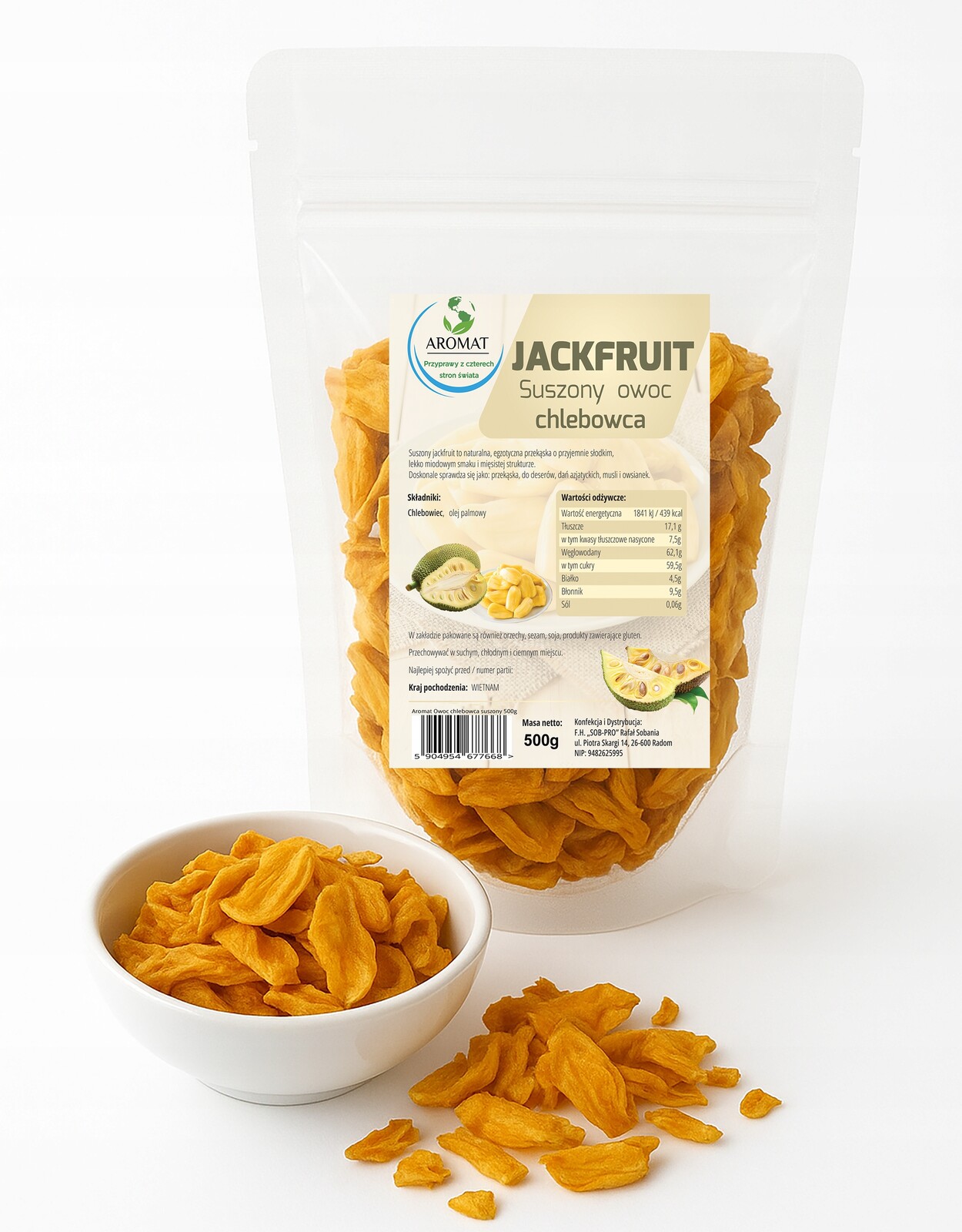 Sušený Chlebovník, Ovoce Chlebovníku 500 G Přírodní Jackfruit, Kvalita 0,5 G