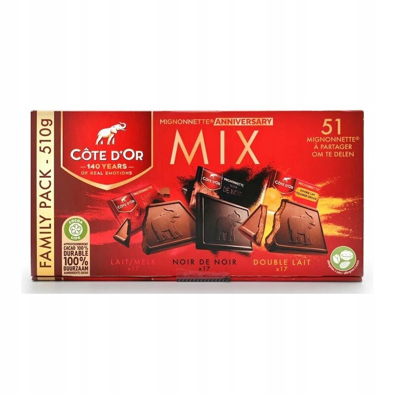 Cote D'or Mignonnette Čokoládky Anniversary MIX XXL 510 g