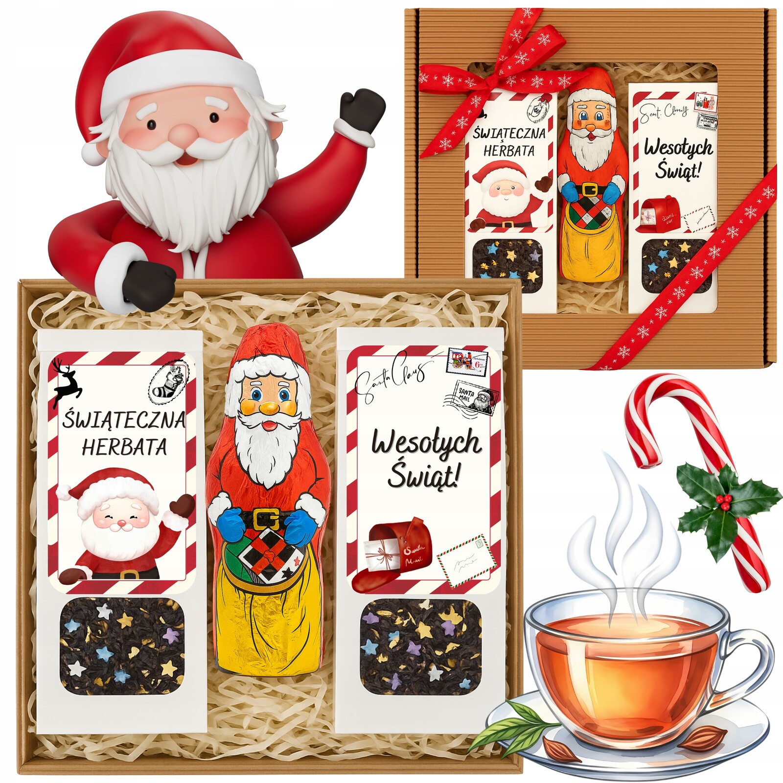 Dárková Sada Santa Claus Dárek vánoční Čaj čokoládový Santa