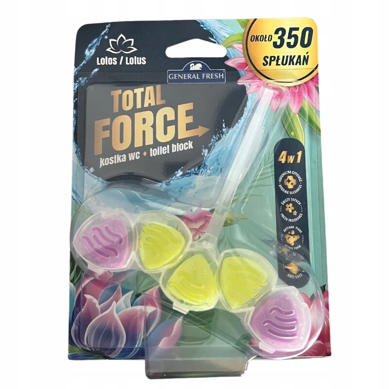 10X General Fresh Total Force Přívěsek na Wc barvící vodu Lotos 40G