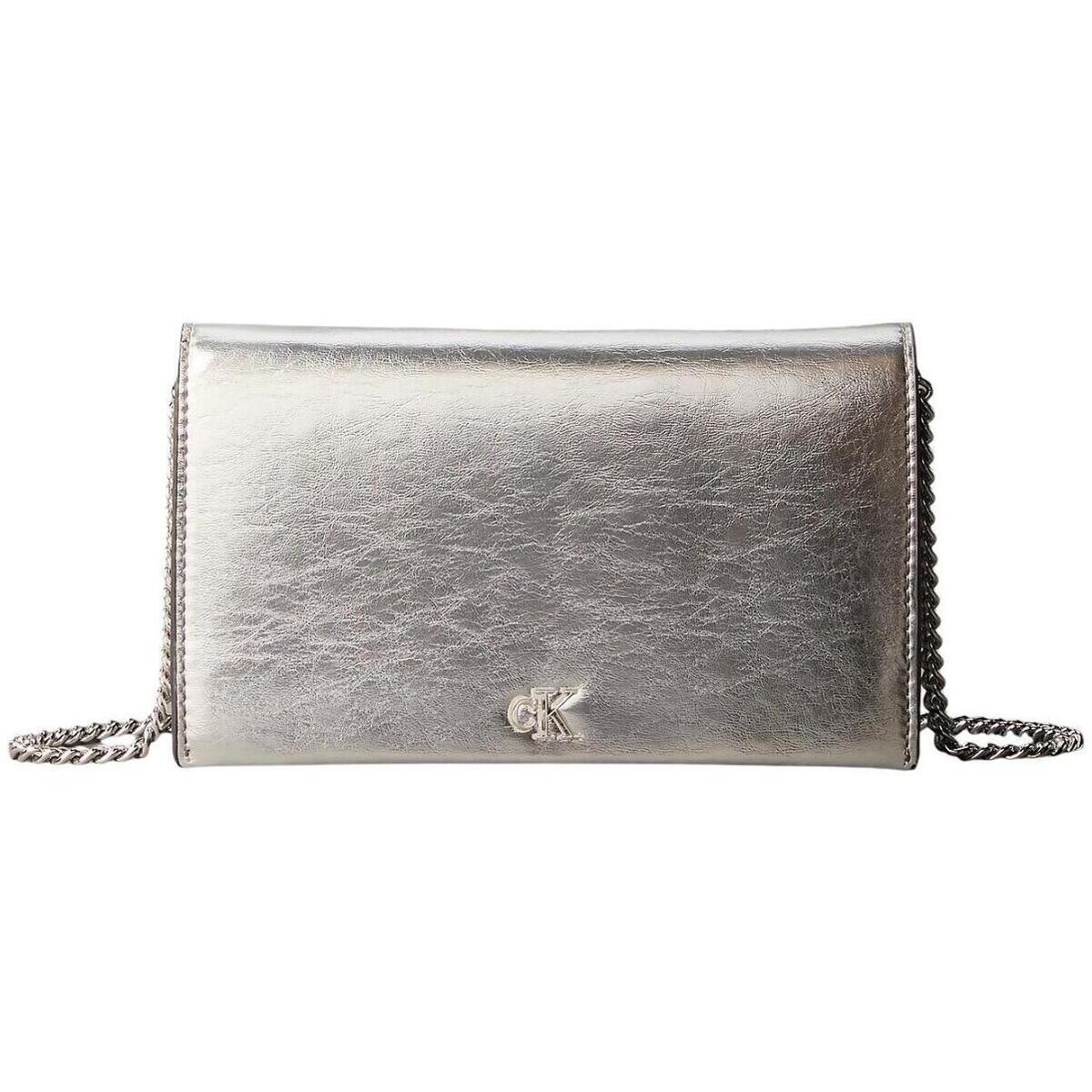 Calvin Klein Jeans  CK METALLIC WALLET ON CHAIN LV04F3320G  Stříbrná