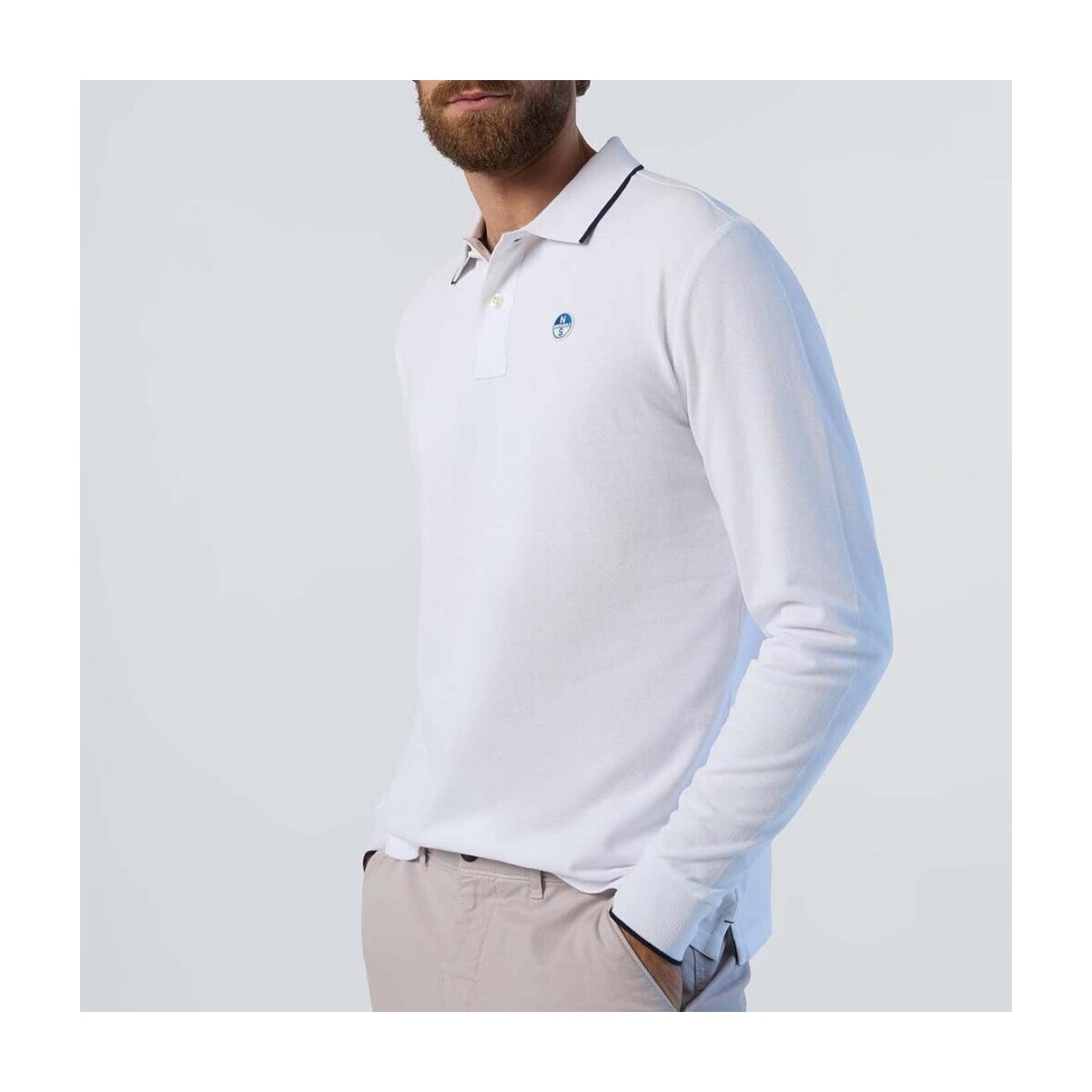 North Sails  POLO LONG SLEEVE  Bílá