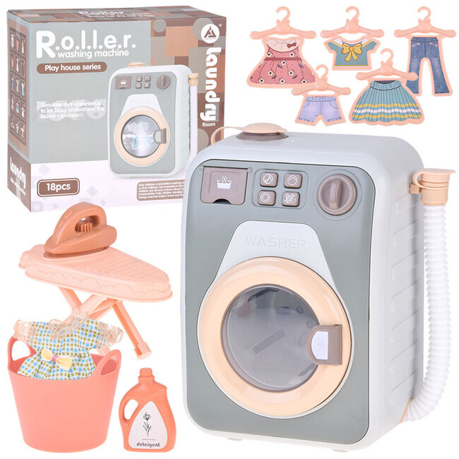 Automatická pračka a sušička 2v1 pro děti - otočný buben + příslušenství