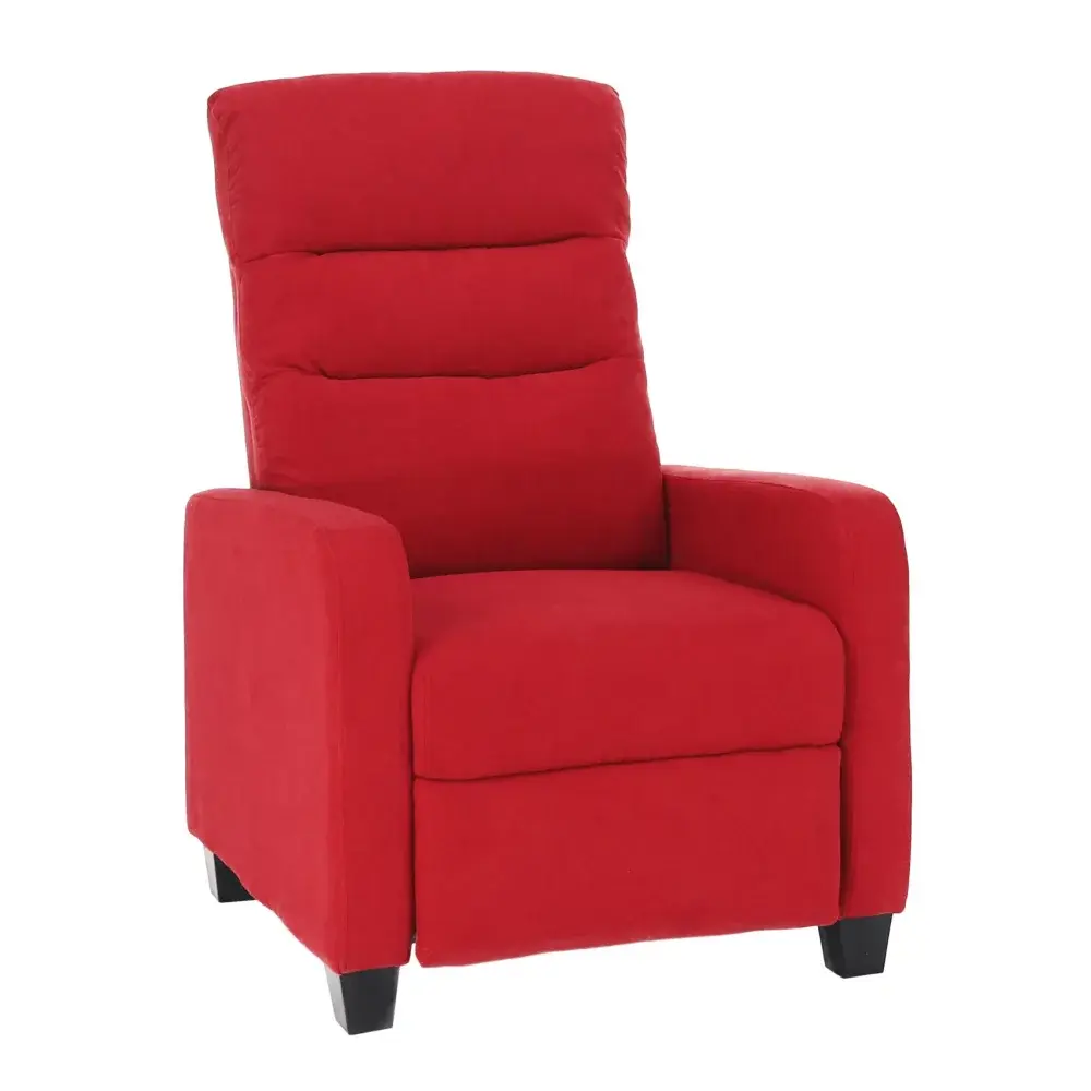 Polohovací relaxační křeslo TURNER — látka, červená Kondela