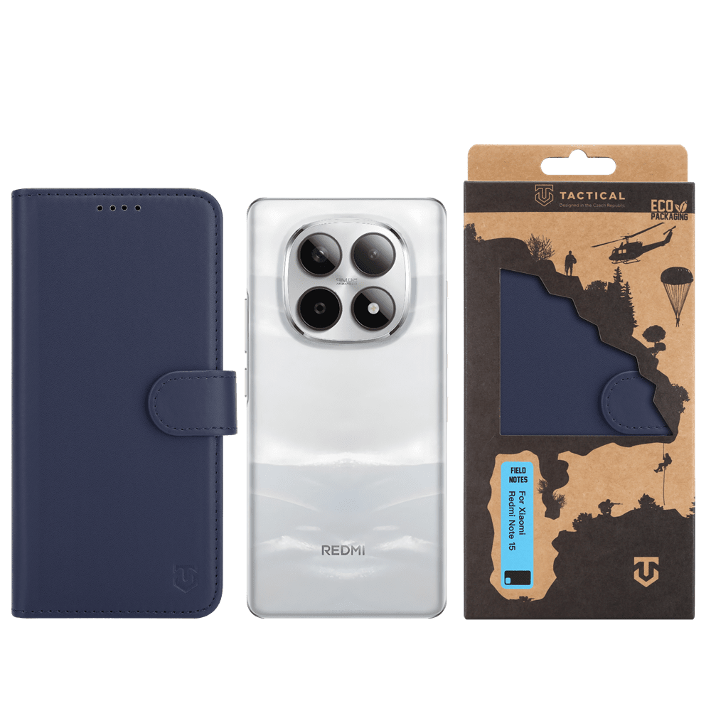 Flipové pouzdro Tactical Field Notes pro Xiaomi Redmi Note 15, modrá