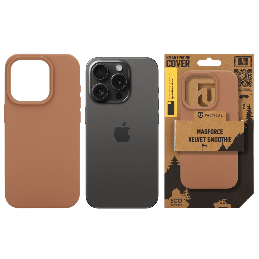 Zadní kryt Tactical MagForce Velvet Smoothie pro Apple iPhone 15 Pro, mocha mousse