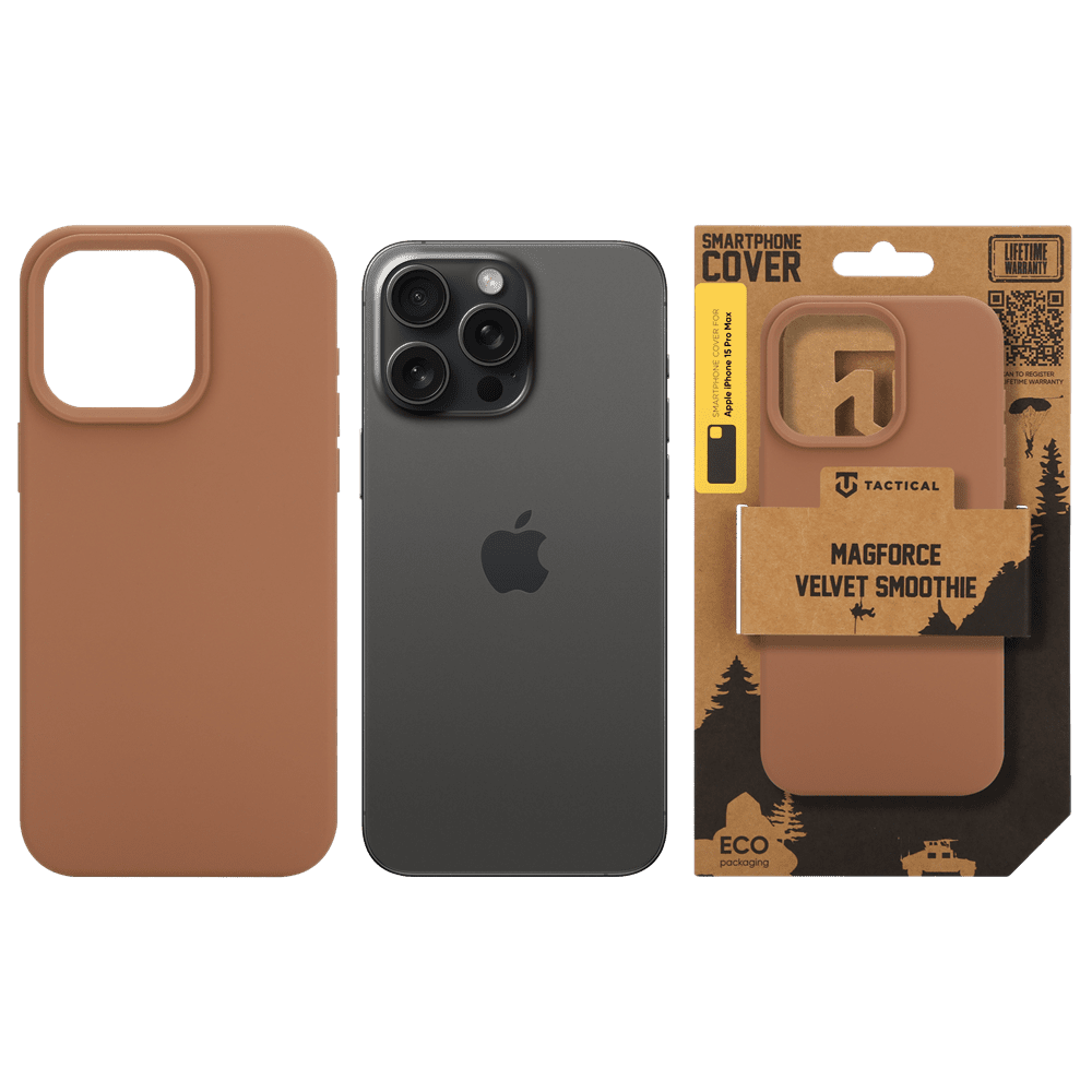 Zadní kryt Tactical MagForce Velvet Smoothie pro Apple iPhone 15 Pro Max, mocha mousse