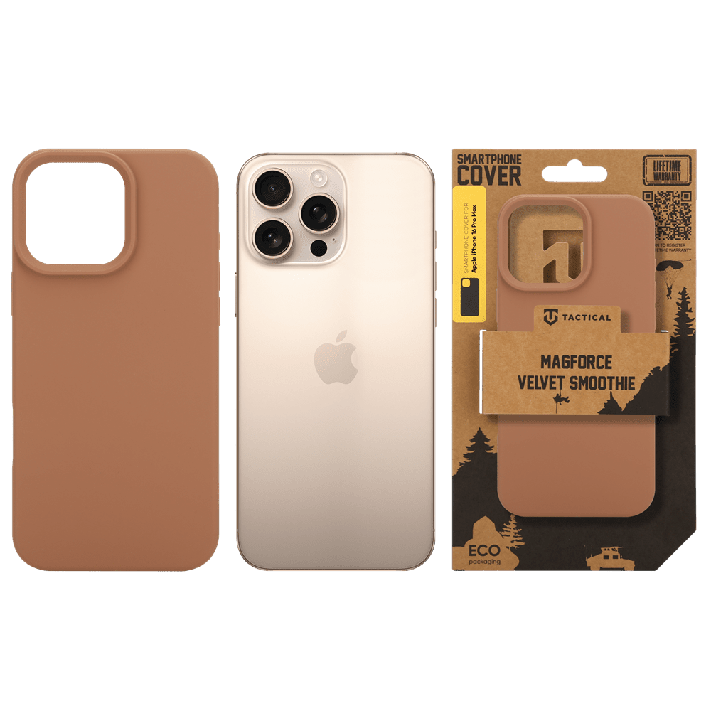 Zadní kryt Tactical MagForce Velvet Smoothie pro Apple iPhone 16 Pro Max, mocha mousse