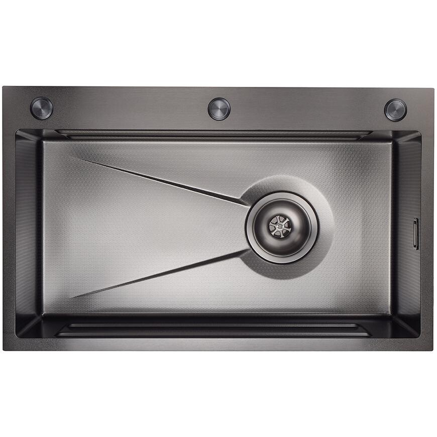 Dřez Lars 75x46 PVD černý+příslušenství