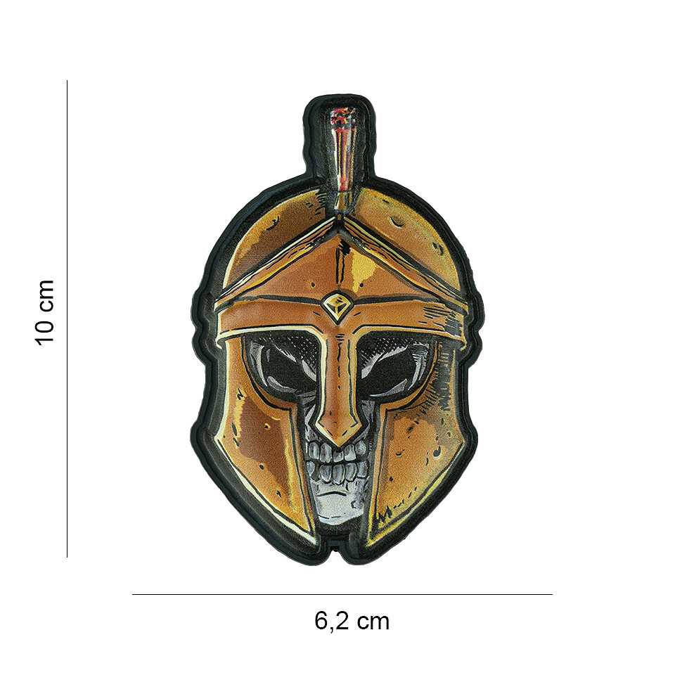 Gumová nášivka 101 Inc UV Skull Spartan - barevná