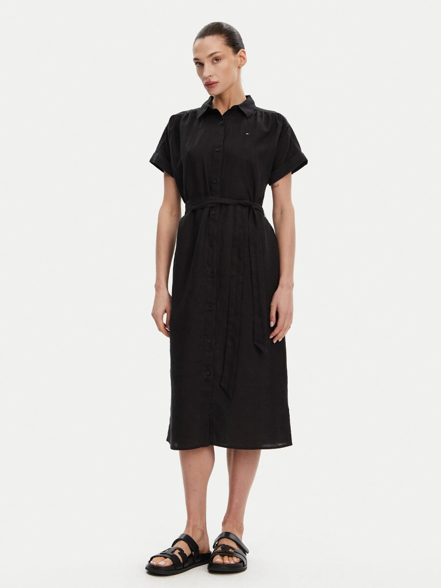 Tommy Hilfiger dámské košilové lněné šaty WW0WW44653 44