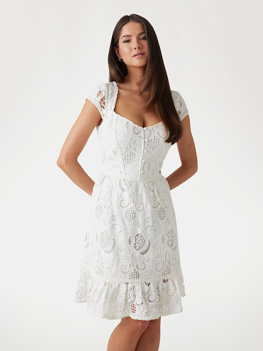 Guess dámské bílé šaty W5GK50WH521 L