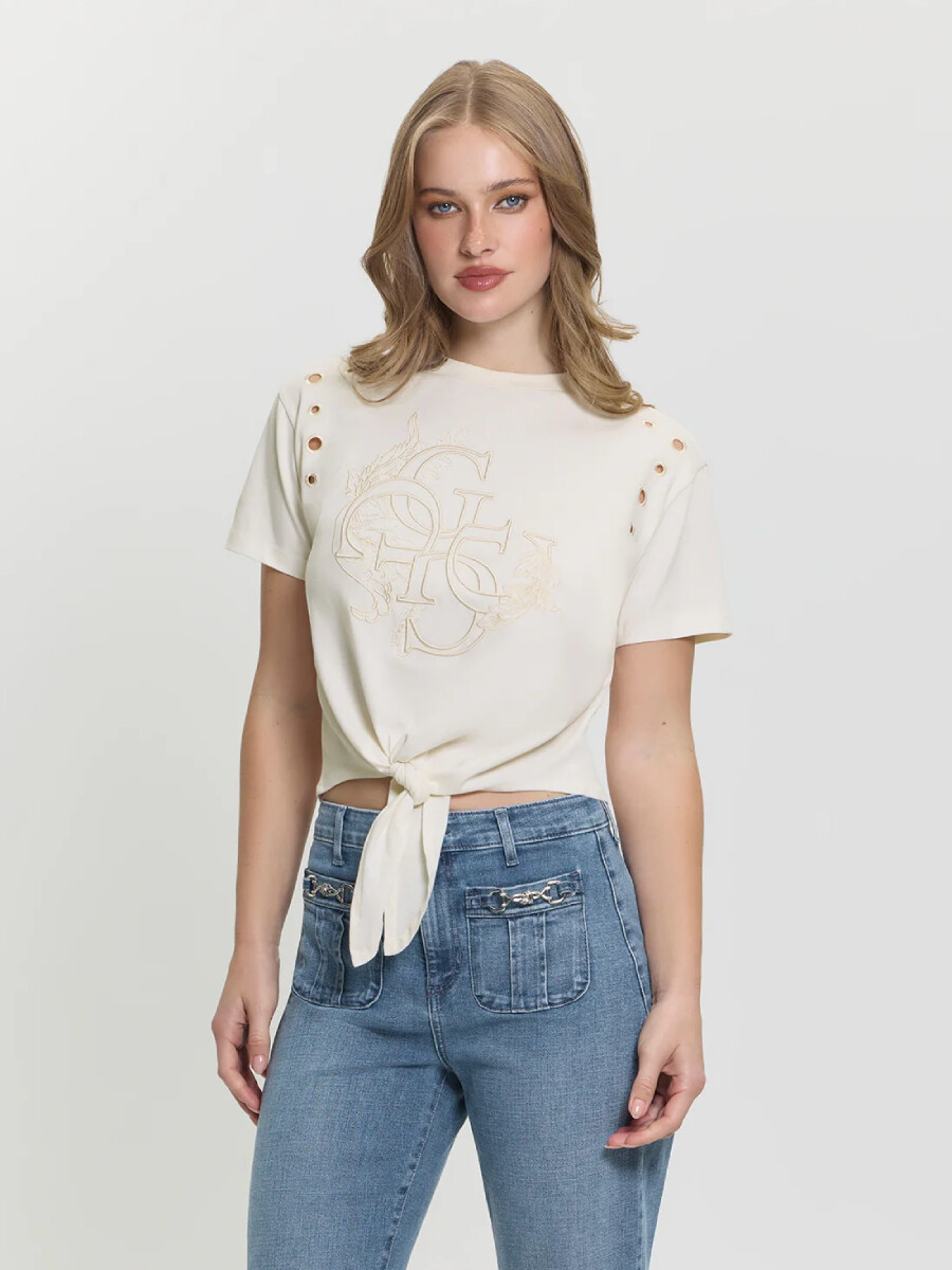 Guess dámské krémové tričko W5GI18I3Z14 M