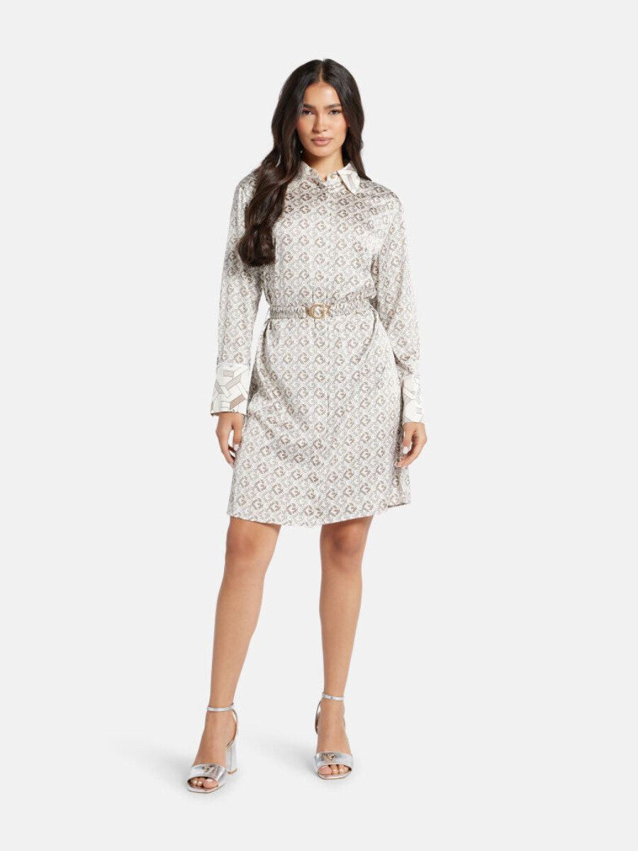 Guess dámské béžové košilové šaty W5RK40WF1T2 L