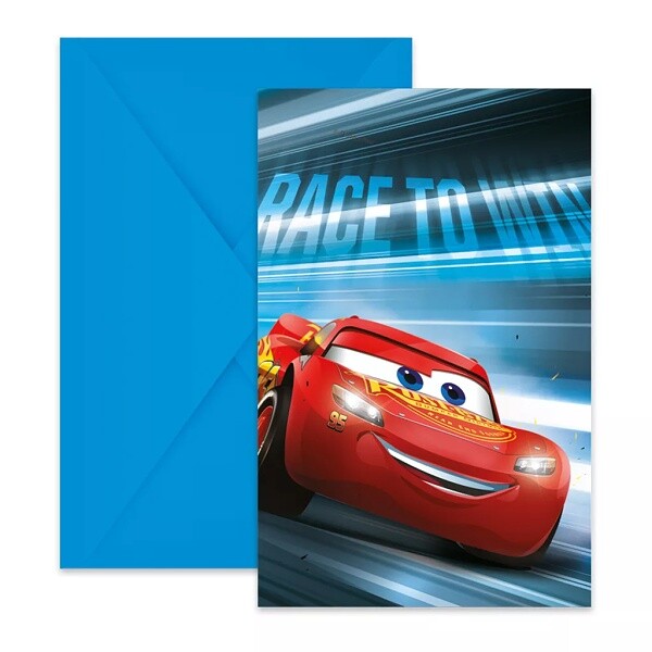 Pozvánky papírové Cars Victory 6 ks