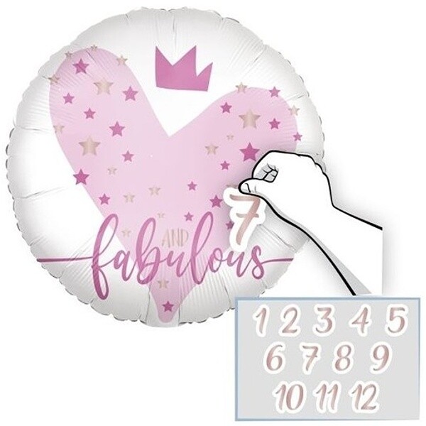 Balónek fóliový personalizovaný růžový 46 cm