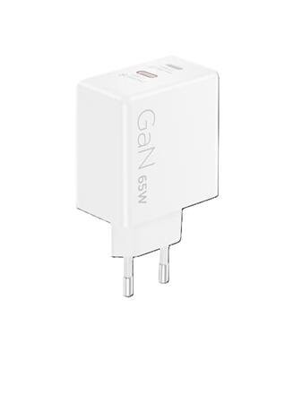 Lenovo Dual USB-C 65W GaN Charger, White