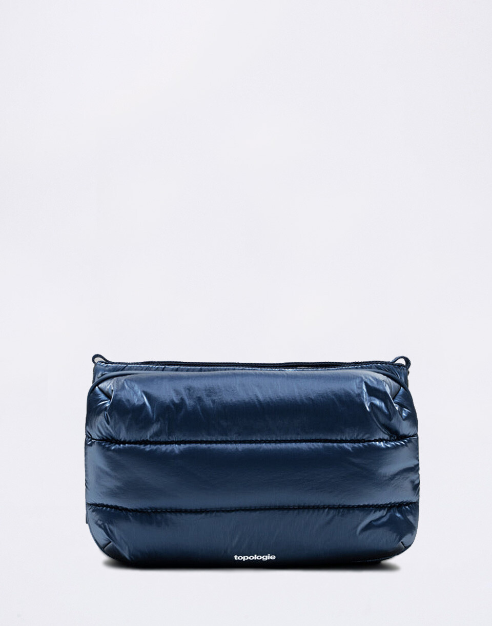 Topologie Bottle Sacoche Large Marine Blue Metallic Puffer