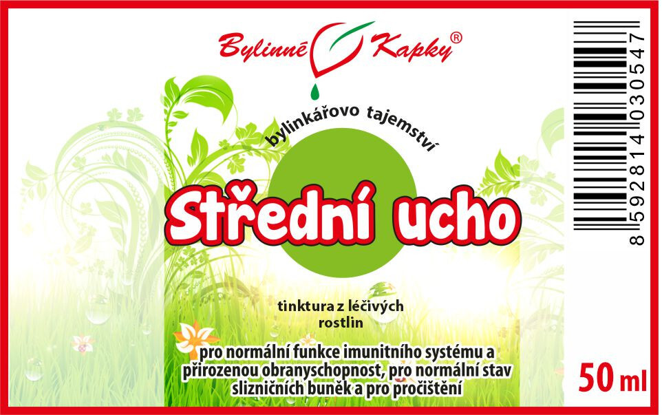 Střední ucho - Bylinné kapky (tinktura) - Bylinkářovo tajemství 50 ml