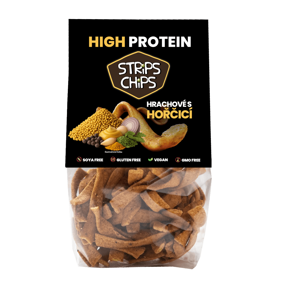Strips Chips High Protein – Hrachové s hořčicí 80 g
