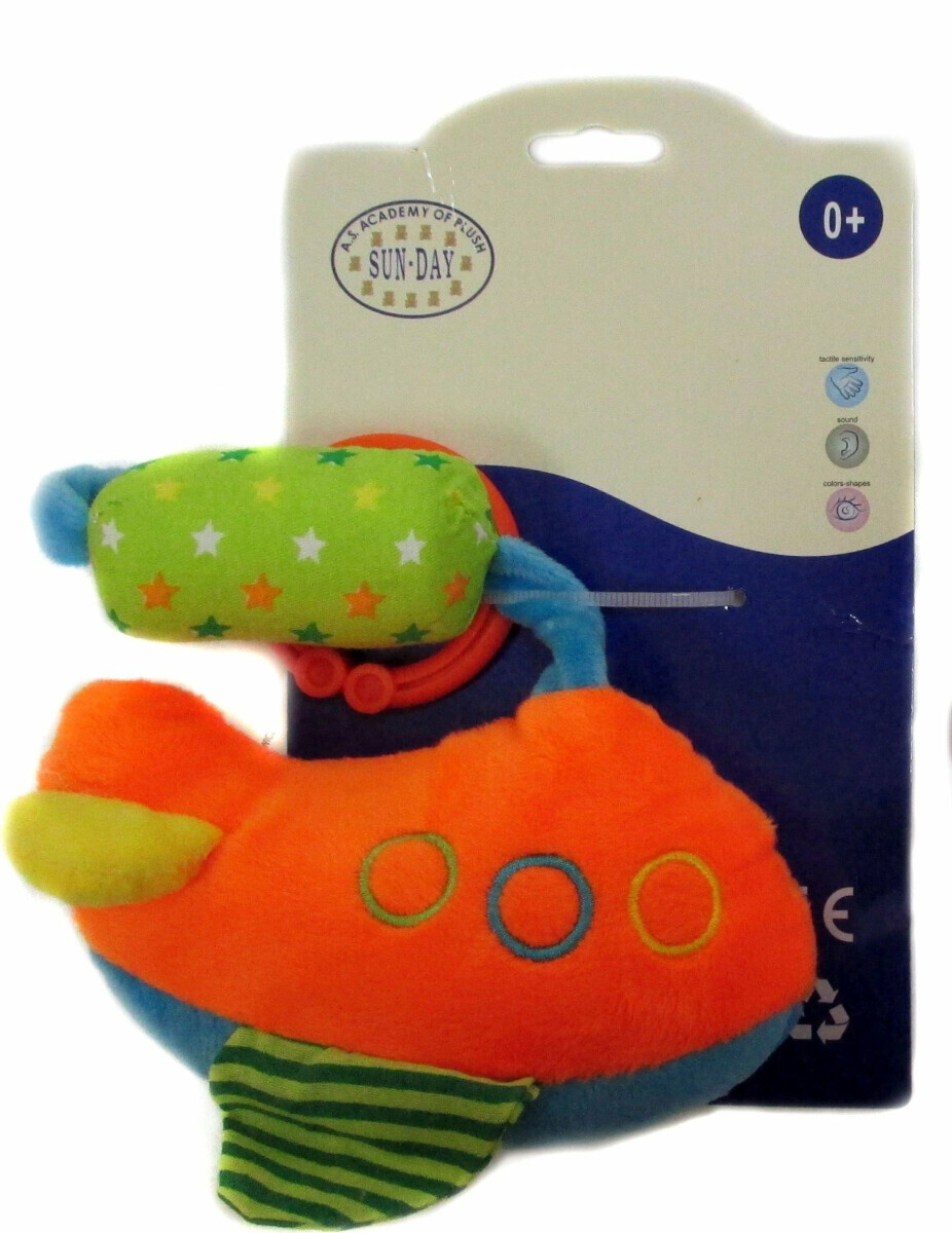 Chrastítko letadlo oranžové – 13 cm