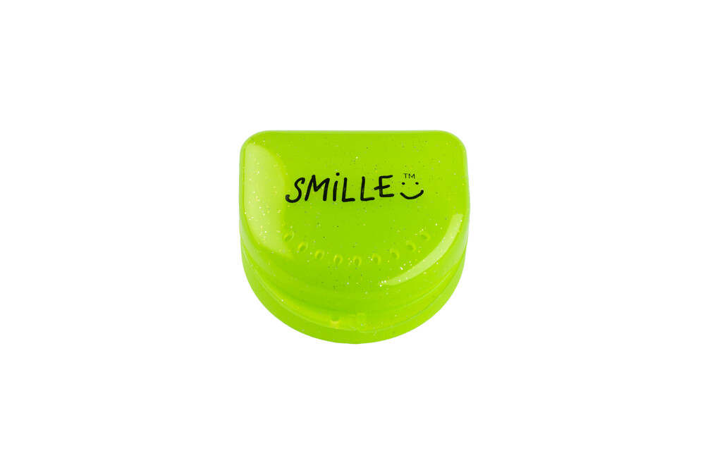 PROFIMED mini schránka na nosiče nebo rovnátka světle zelená s flitry