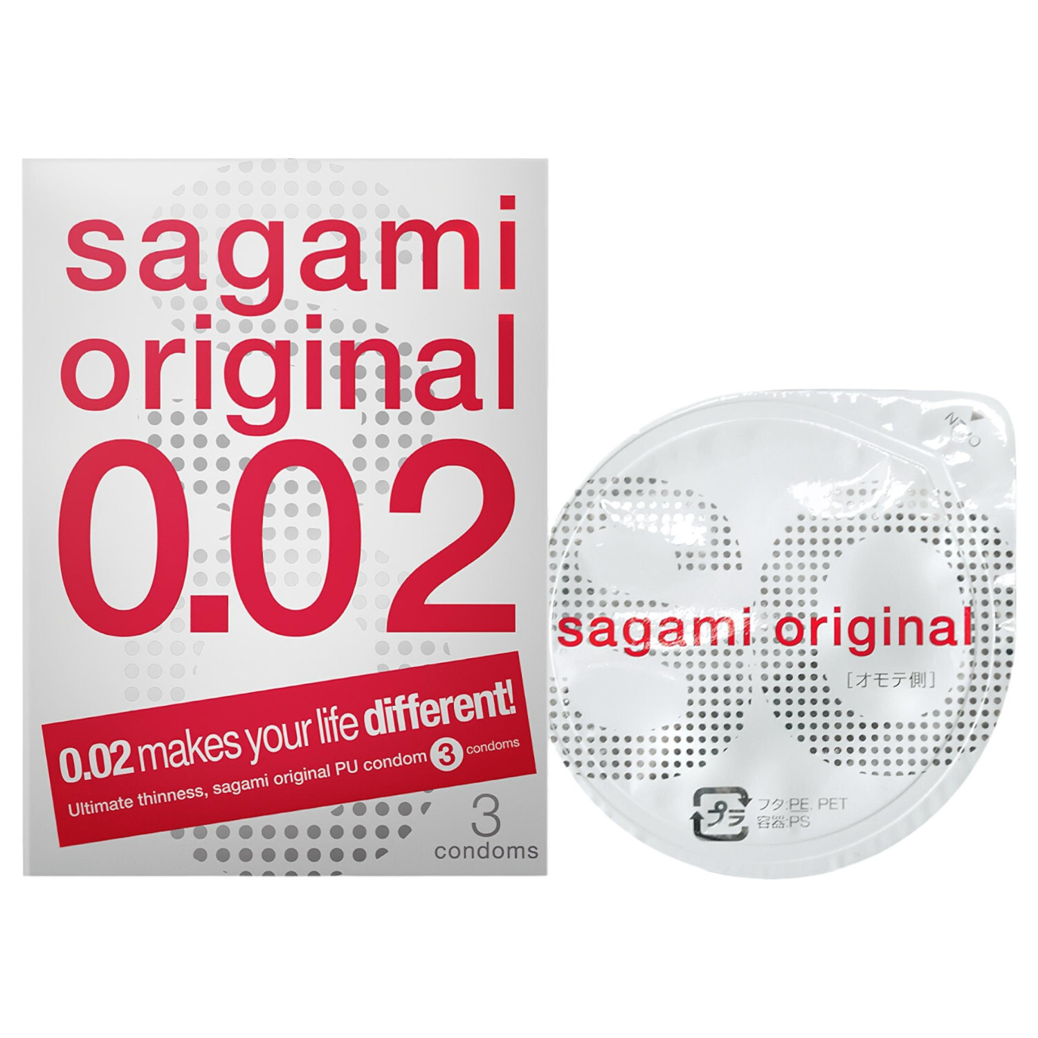 Sagami Original 0,02 - kondom - 55mm (3ks)