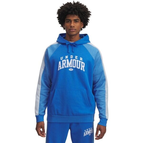 Under Armour RIVAL FLEECE COLORBLOCK Pánská mikina, modrá, velikost