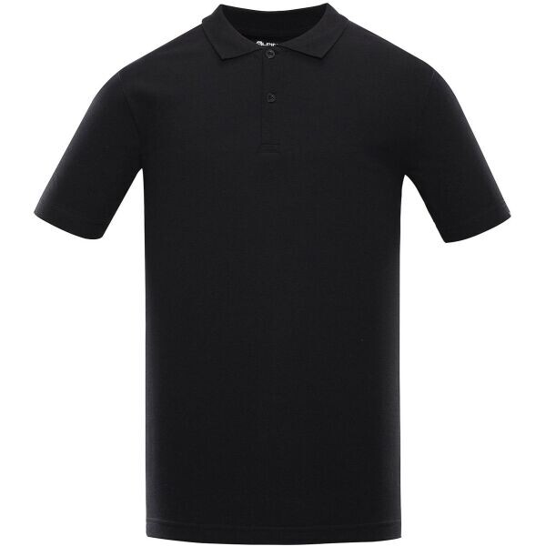 ALPINE PRO GERBE Unisex triko s límečkem a knoflíky, černá, velikost