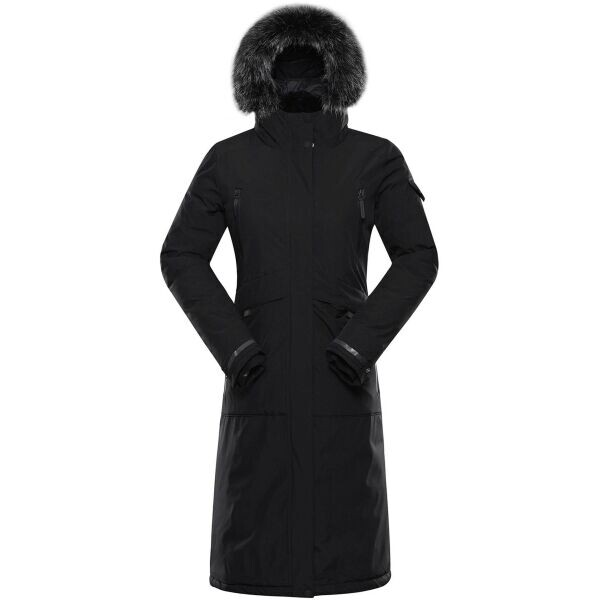 ALPINE PRO WUSSA Dámský zimní kabát, černá, velikost