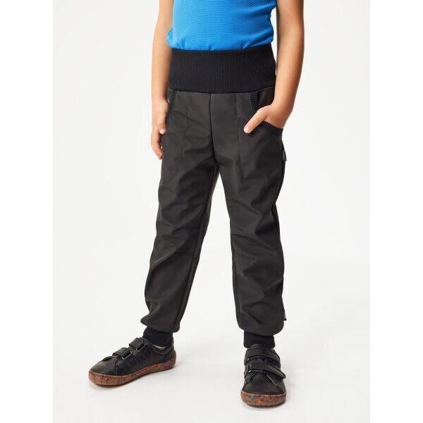 UNUO STREET Dětské softshellové kalhoty, černá, velikost