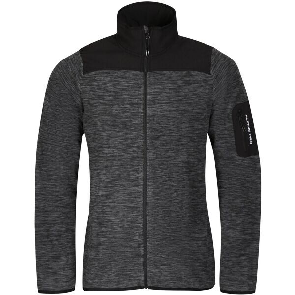 ALPINE PRO LONEB Pánská melírovaná mikina, tmavě šedá, velikost