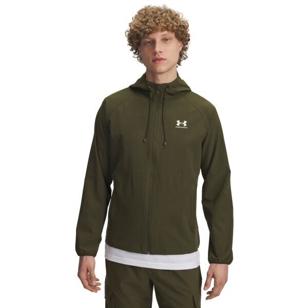 Under Armour STRETCH WOVEN WINDBREAKER Pánská bunda, khaki, velikost