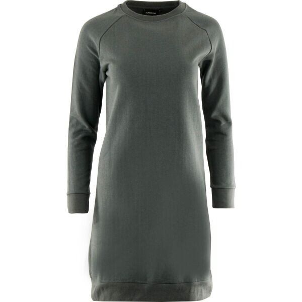 ALPINE PRO OLEGA Dámské šaty s kulatým výstřihem, šedá, velikost