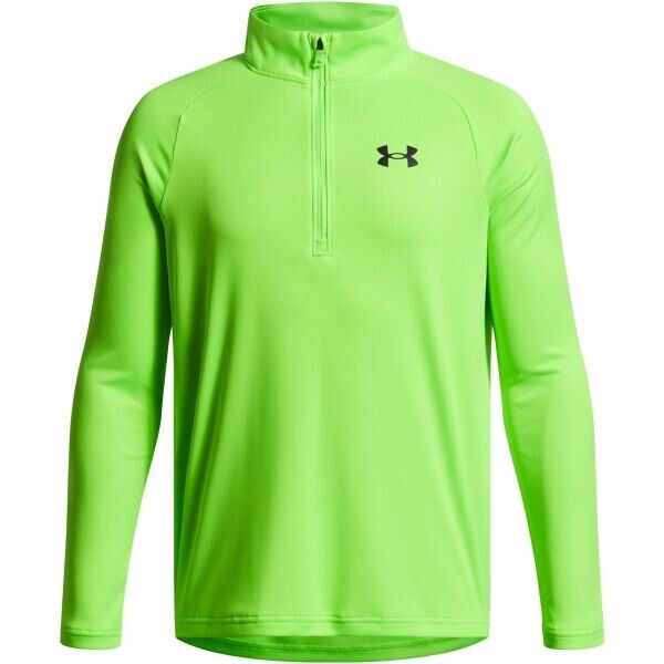 Under Armour TECH 2.0 1/2 ZIP Chlapecké triko s dlouhým rukávem, světle zelená, velikost M