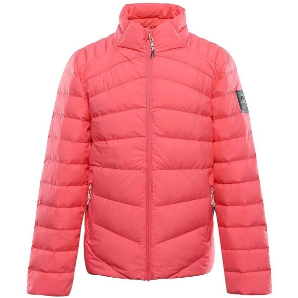 ALPINE PRO RETERO Dětská ultralehká péřová bunda, červená, velikost 128-134