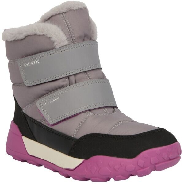 Geox J TREKKYUP B AB Dívčí zimní obuv, šedá, velikost