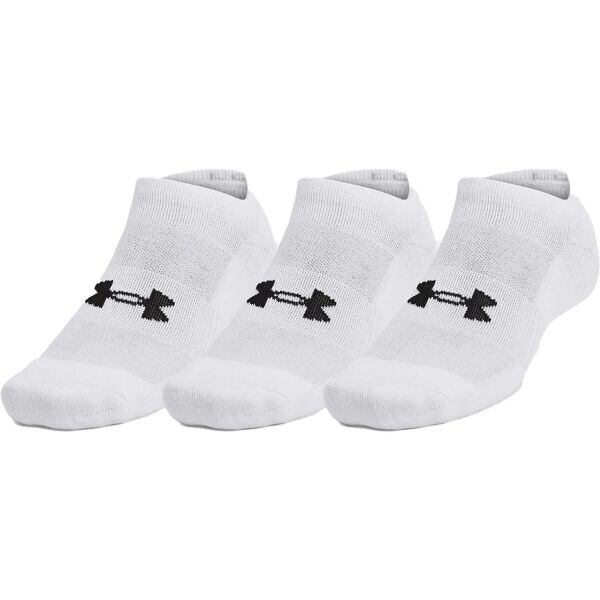 Under Armour TRAINING COTTON NO SHOW 3PK Unisex ponožky, bílá, velikost L