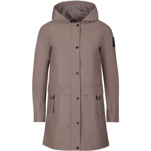 NAX ARESA Dámský kabát s kapucí, hnědá, velikost
