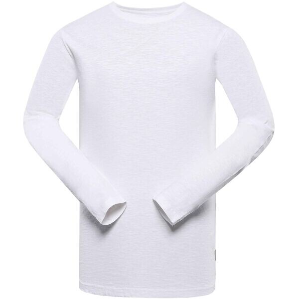 NAX IHES Pánské bavlněné triko s dlouhým rukávem, bílá, velikost