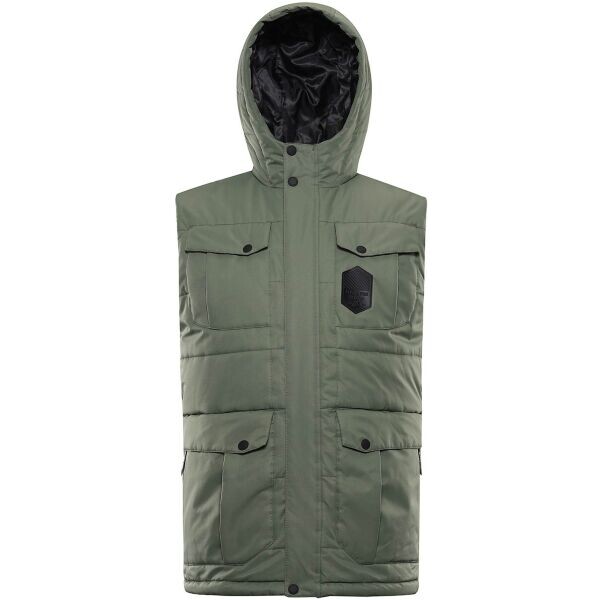 ALPINE PRO HARD Pánská zateplená vesta, tmavě zelená, velikost