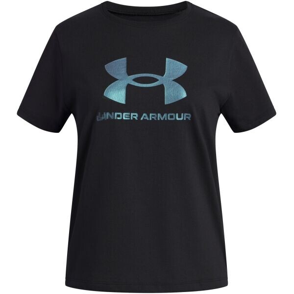 Under Armour RIVAL SHIMMER Dívčí tričko, černá, velikost M