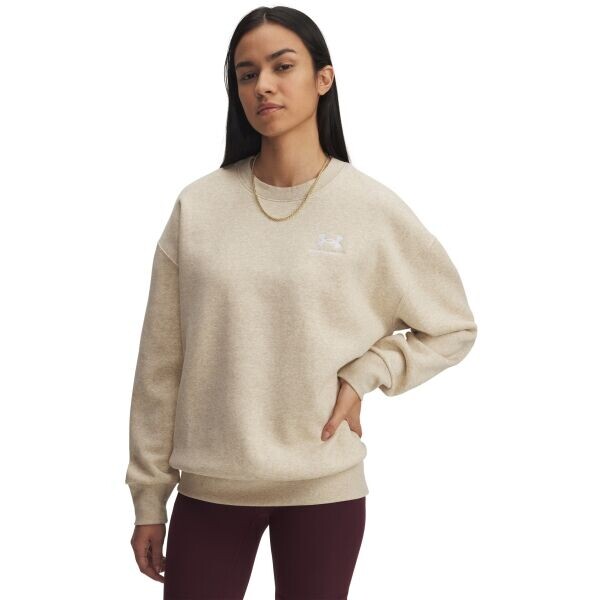 Under Armour ESSENTIAL FLC OS CREW Dámská mikina, béžová, velikost